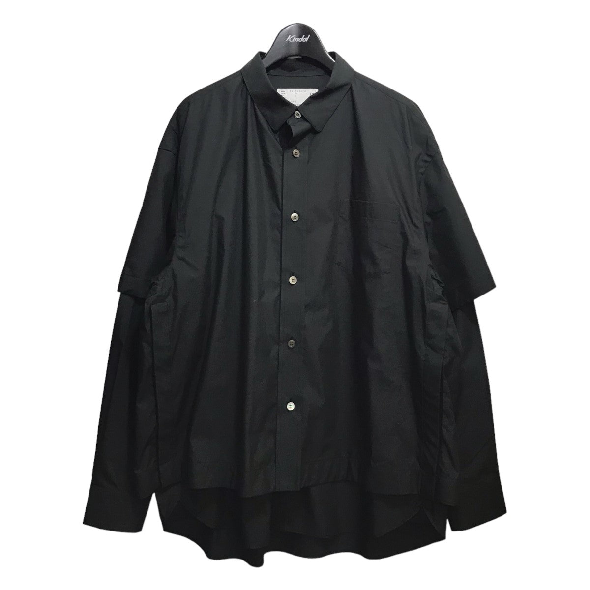 sacai(サカイ) 22AW「Cotton Weather Layerd Shirt」コットンレイヤードシャツ 22-02846M ブラック サイズ  13｜【公式】カインドオルオンライン ブランド古着・中古通販【kindal】