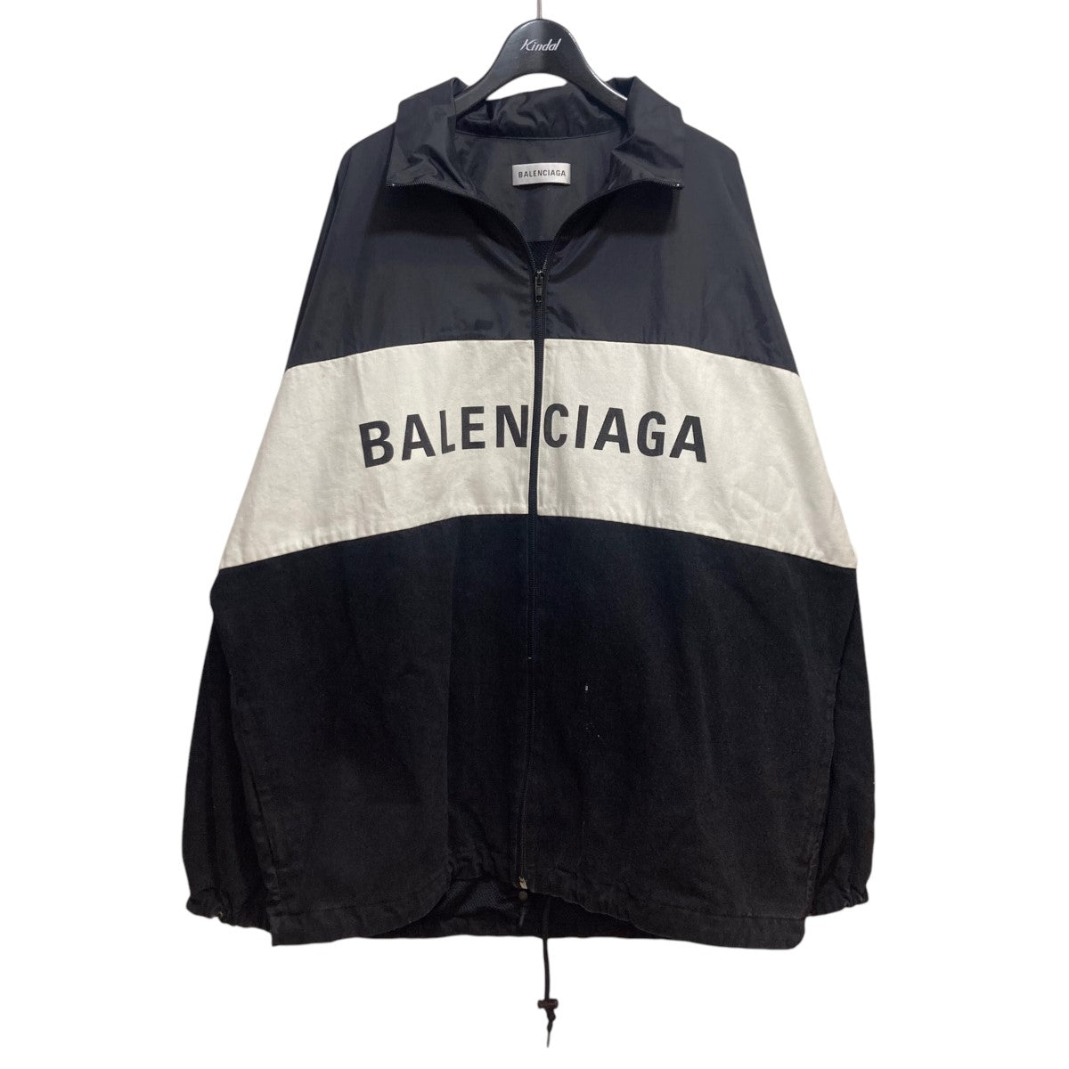 BALENCIAGA(バレンシアガ) デニム切替ロゴポプリンジャケット529213 529213 ブラック×ホワイト サイズ  38｜【公式】カインドオルオンライン ブランド古着・中古通販【kindal】