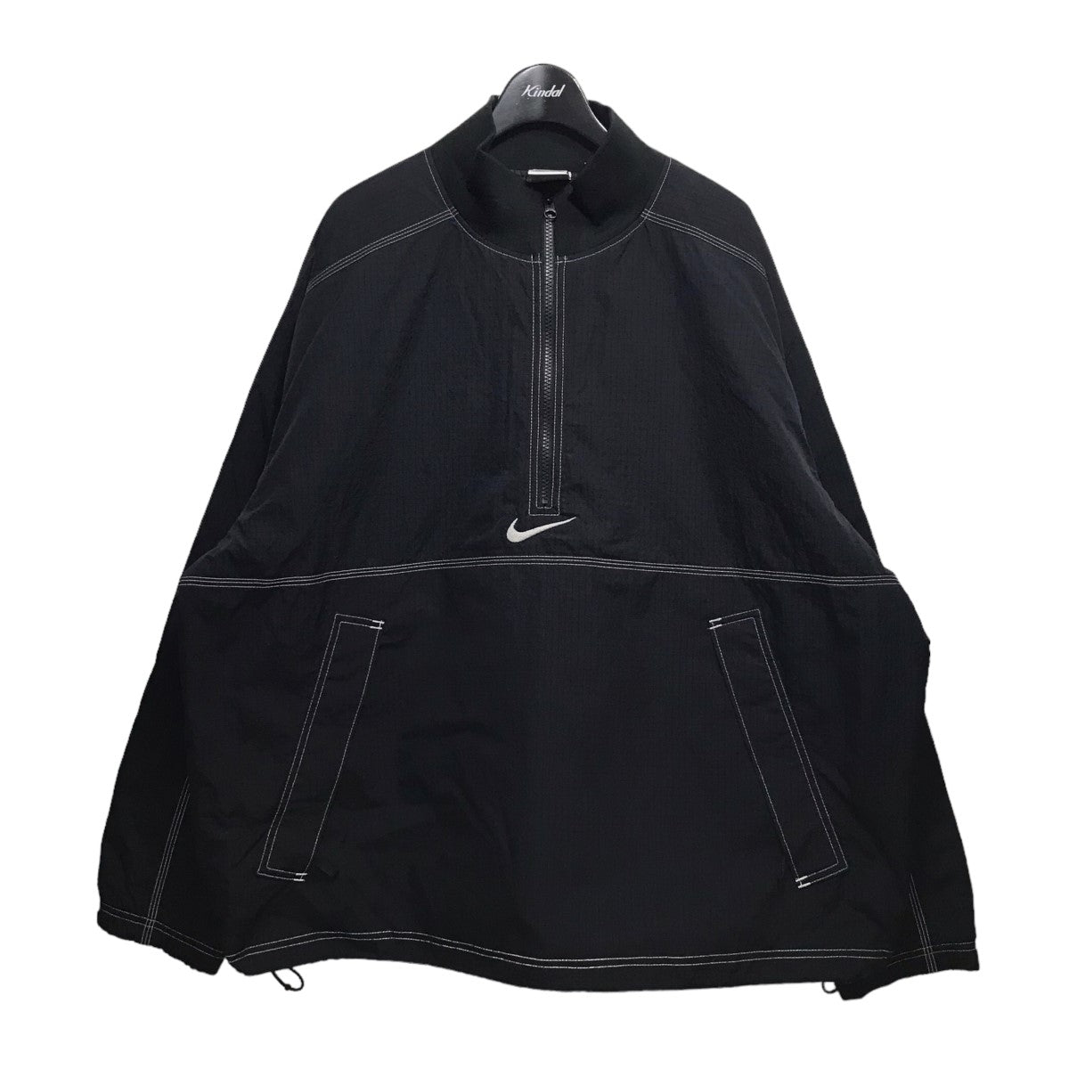 NIKE×Supreme Ripstop Black Half-Zip Jacketハーフジップナイロン 