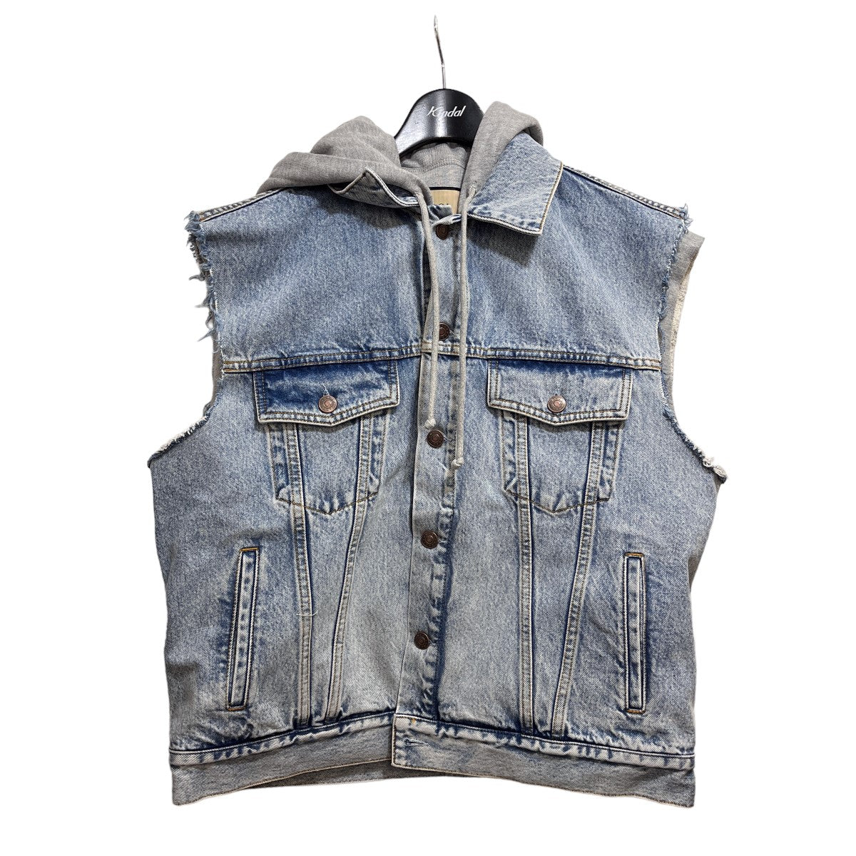 GUCCI(グッチ) 22SSHollywood Babylon Denim Hoodie Vestハリウッドバビロン デニムフーディベスト  インディゴ サイズ 46｜【公式】カインドオルオンライン ブランド古着・中古通販【kindal】