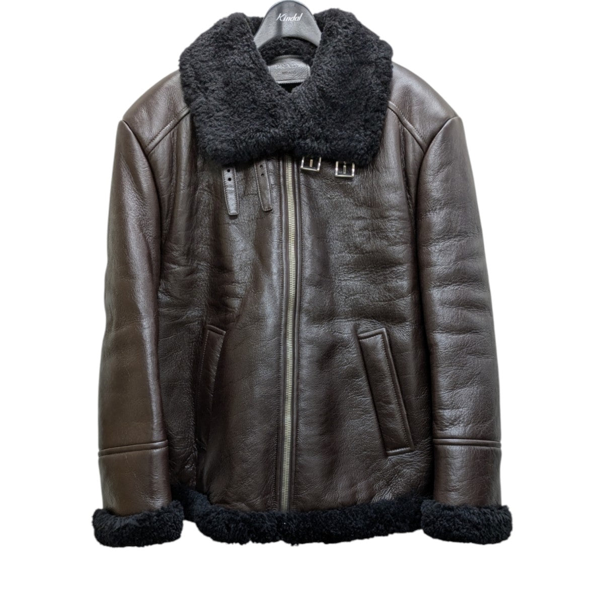 PRADA(プラダ) ムートンレザージャケット 58A126 ブラウン サイズ 40 