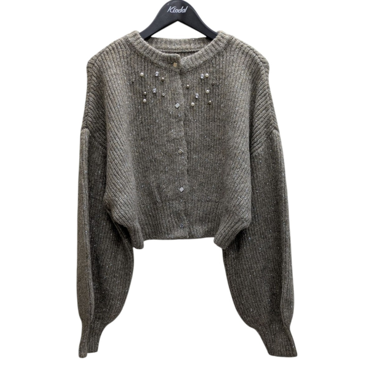 willfully】スタッズビジューボリュームスリーブニット