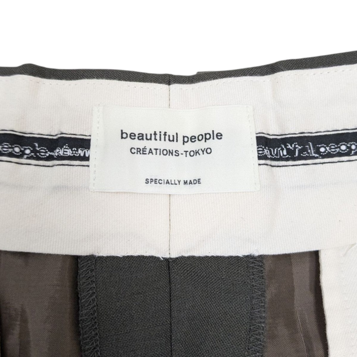 beautiful people wool mohair three tuck widepantsワイドタックパンツ1445105013 古着・中古-8枚目のアイテム画像