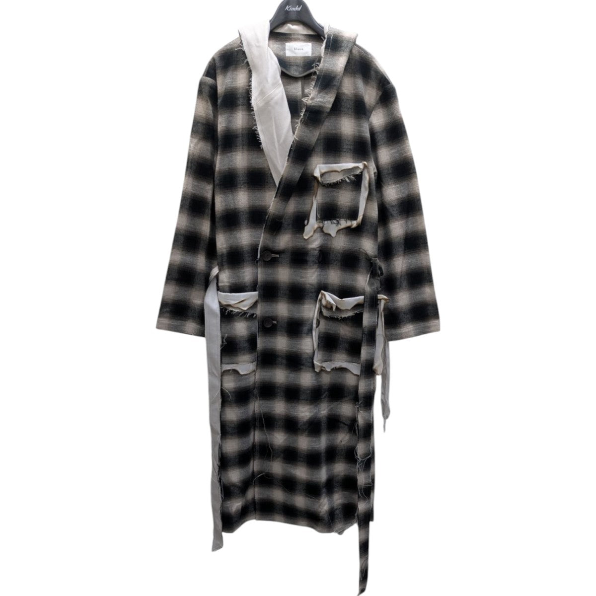 BURNT OMBRE CHECK ROBE オンブレチェックコート