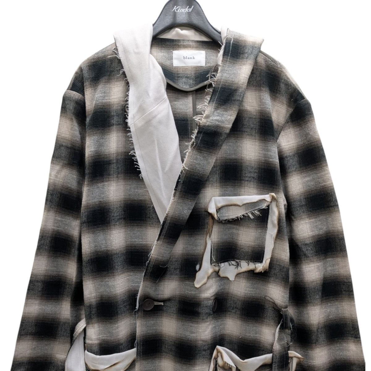 BURNT OMBRE CHECK ROBE オンブレチェックコート