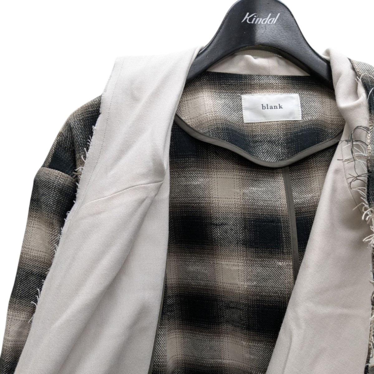 BURNT OMBRE CHECK ROBE オンブレチェックコート