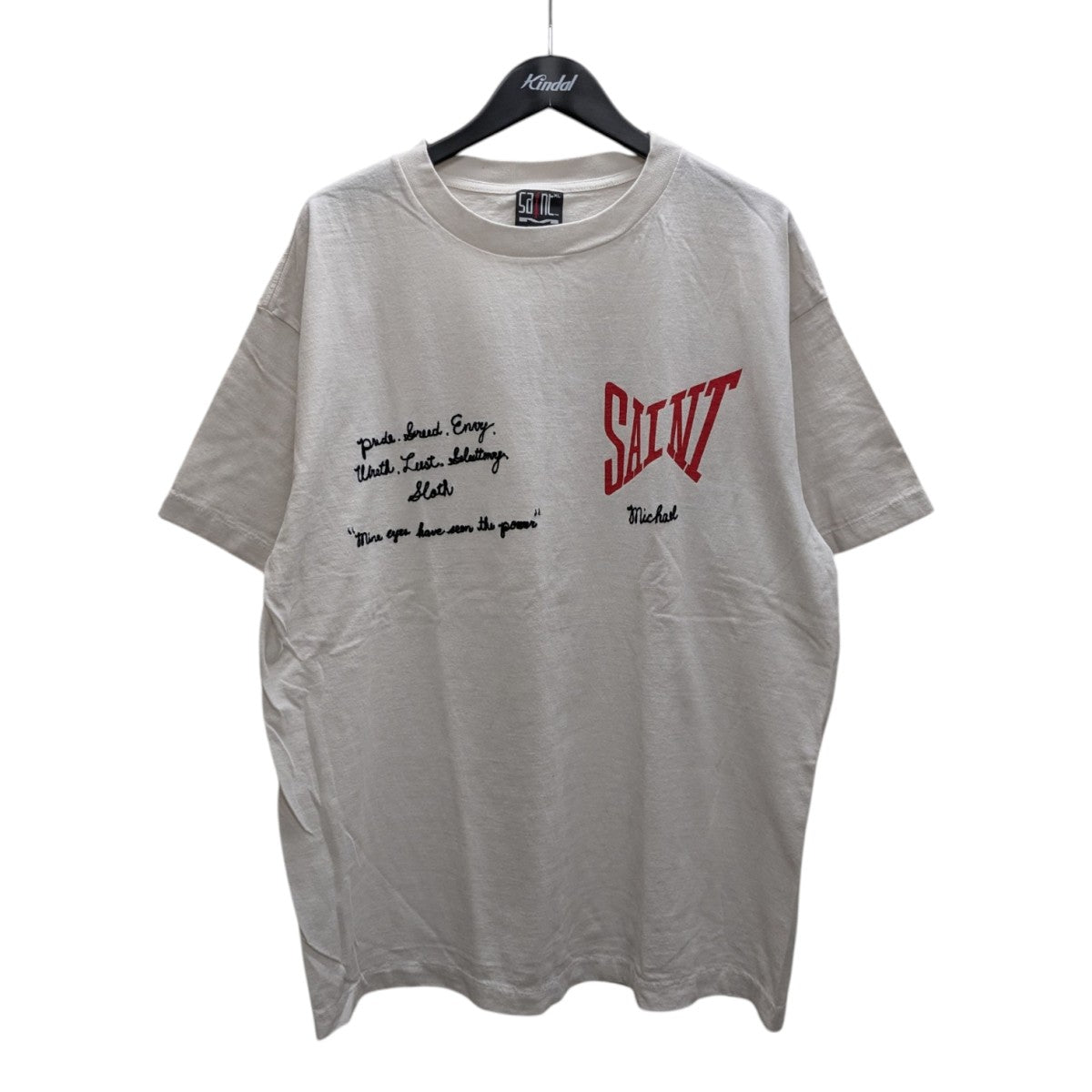 SAINT MICHAEL(セントマイケル) TEE logo embプリントTシャツSM