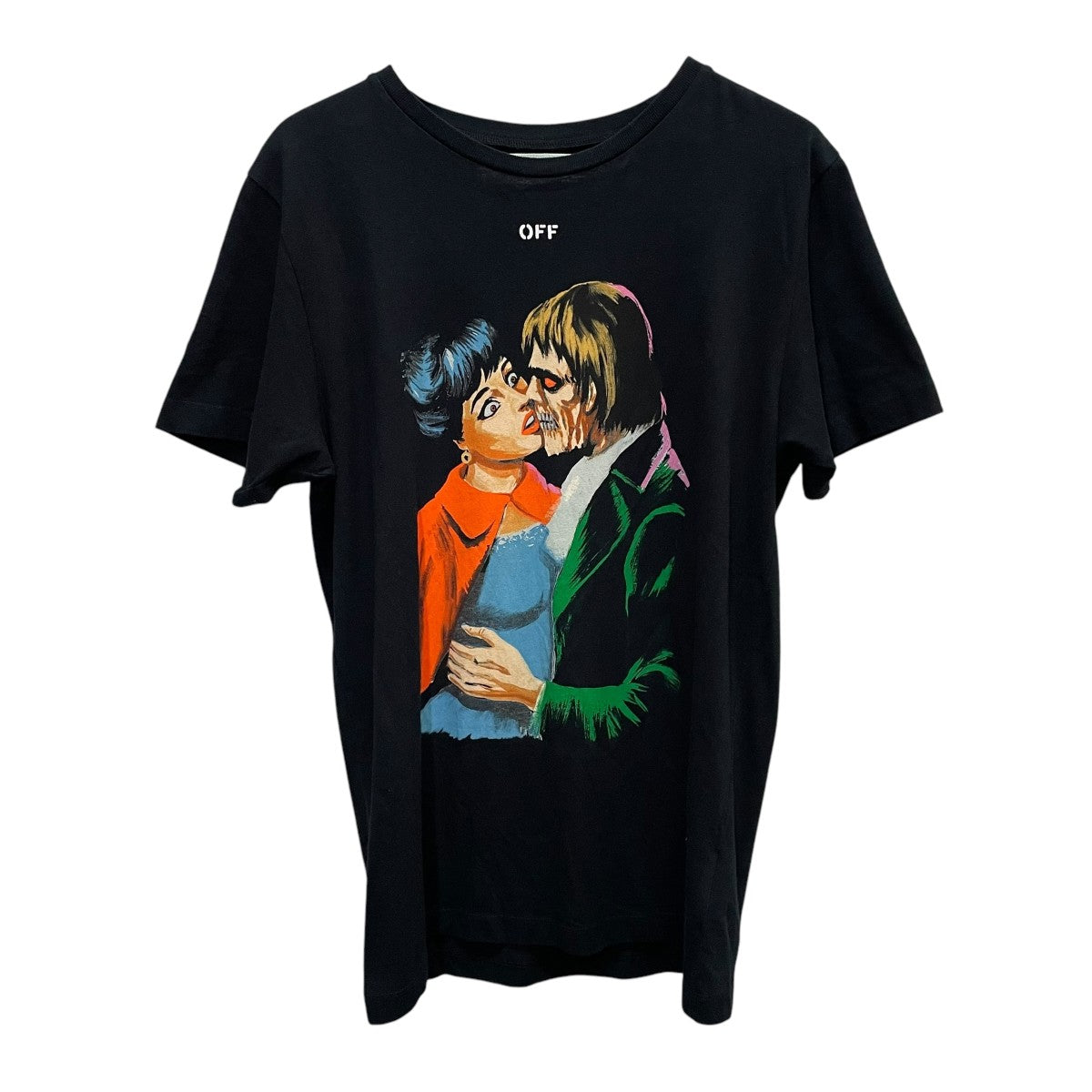 OFFWHITE バックアロー キス プリント 半袖 Tシャツ OMAA027R19185003 古着・中古-1枚目のアイテム画像