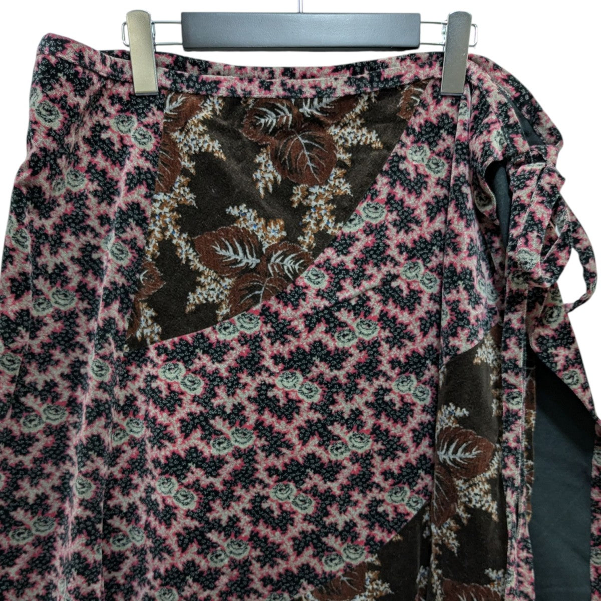 COMME des GARCONS 花柄ベロアラップスカート 古着・中古-4枚目のアイテム画像