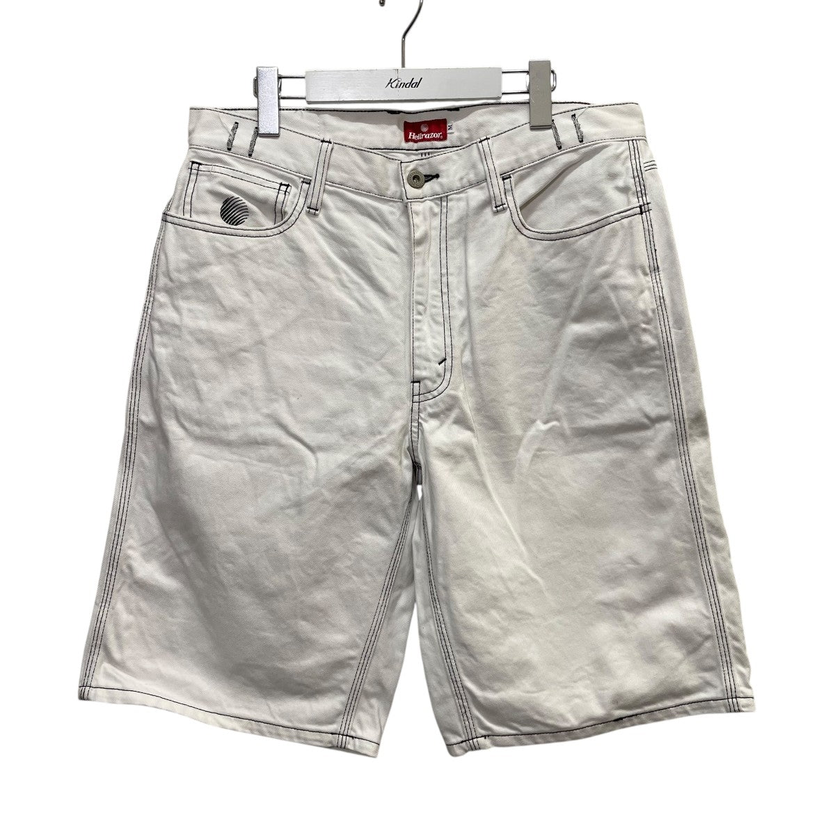 HELLRAZOR BAGGIE DENIM SHORTS Lサイズ HELLRAZOR(ヘルレイザー) BAGGIE COLOR DENIM SHORTSハーフ