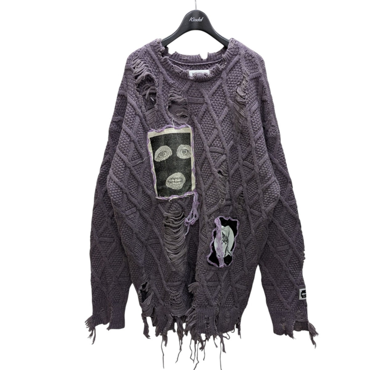 KIDILL×rurumu： デストロイプルオーバーニットKL911 KL911 パープル