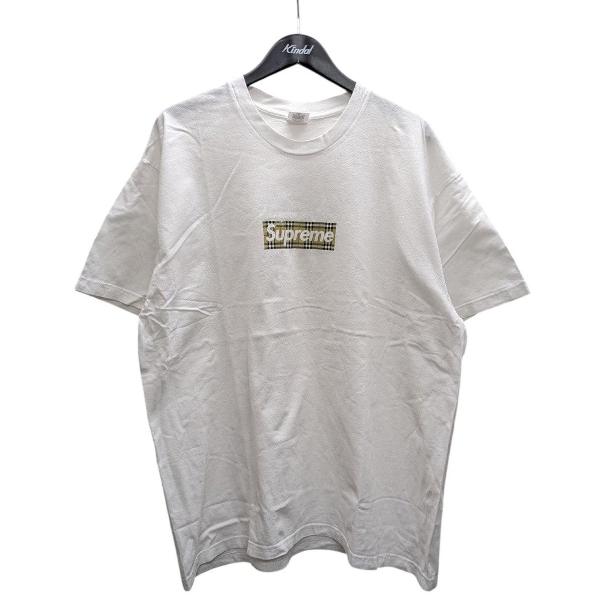 Supreme×BURBERRY Box Logo TeeプリントTシャツ ホワイト サイズ XL 
