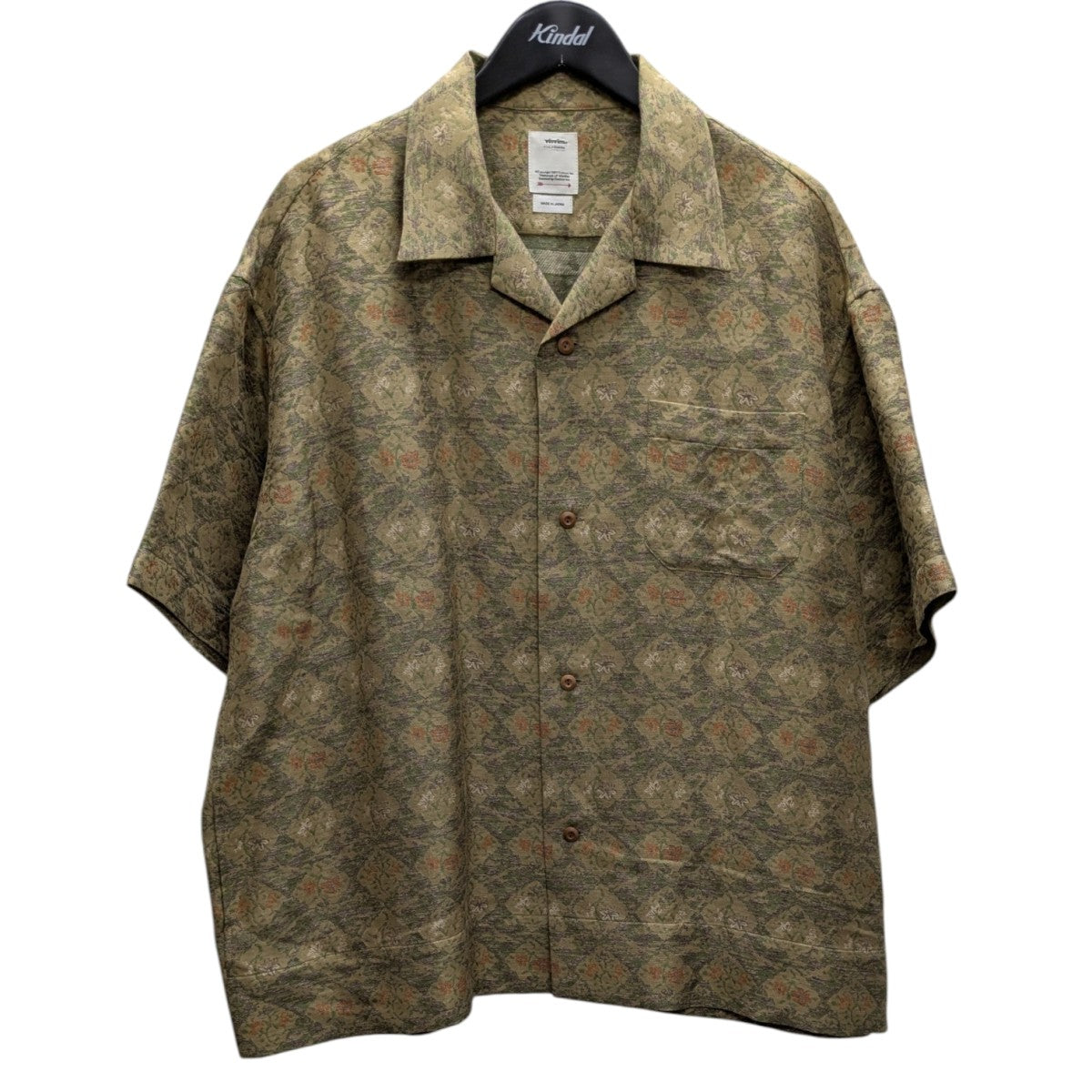 VISVIM オープンカラー　バック刺繍　レーヨン半袖シャツ　3サイズ VISVIM オープンカラー バック刺繍 レーヨン半袖シャツ 3サイズ