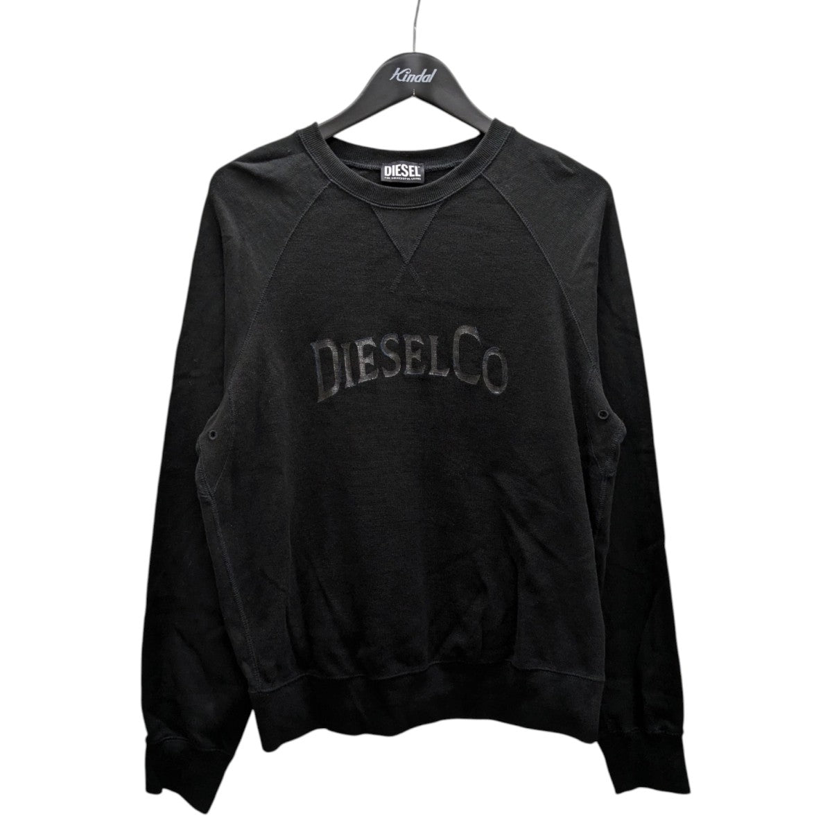 DIESEL ディーゼル クロップド スウェット ロゴ 黒 M ディーゼル DIESEL ロゴプリントスウェット （BLACK
