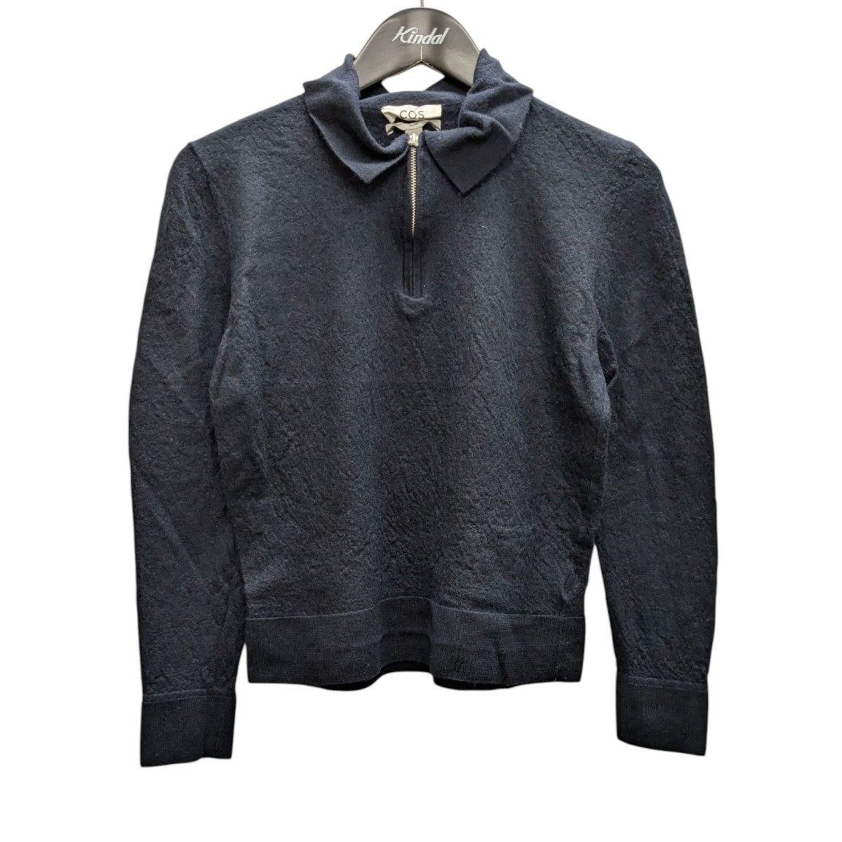 COS コス ハーフジップカットソー WOOL AND COTTON-BLEND HALF-ZIP JUMPER ウールコットンブレンド