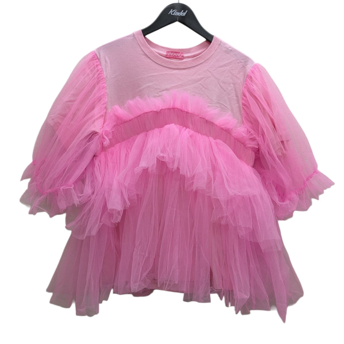 VIVIANO(ヴィヴィアーノ) チュールデザインTシャツ VS-SS24-CS04  