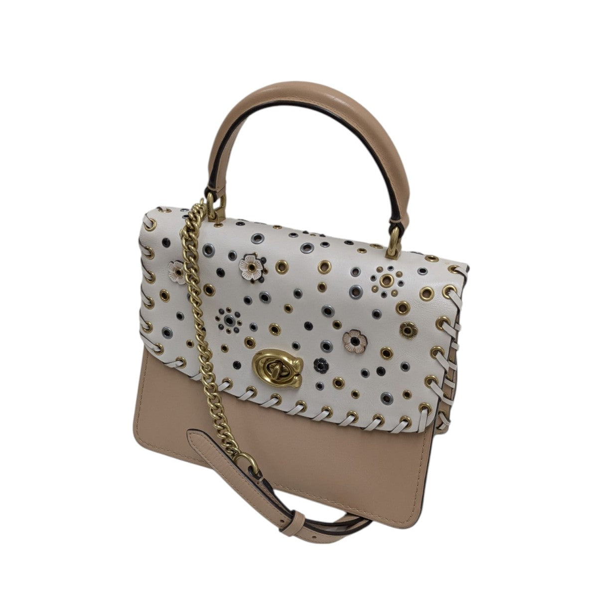 COACH Parker Top Handle With Scattered Rivets チェーンショルダーバッグ 古着・中古-1枚目のアイテム画像