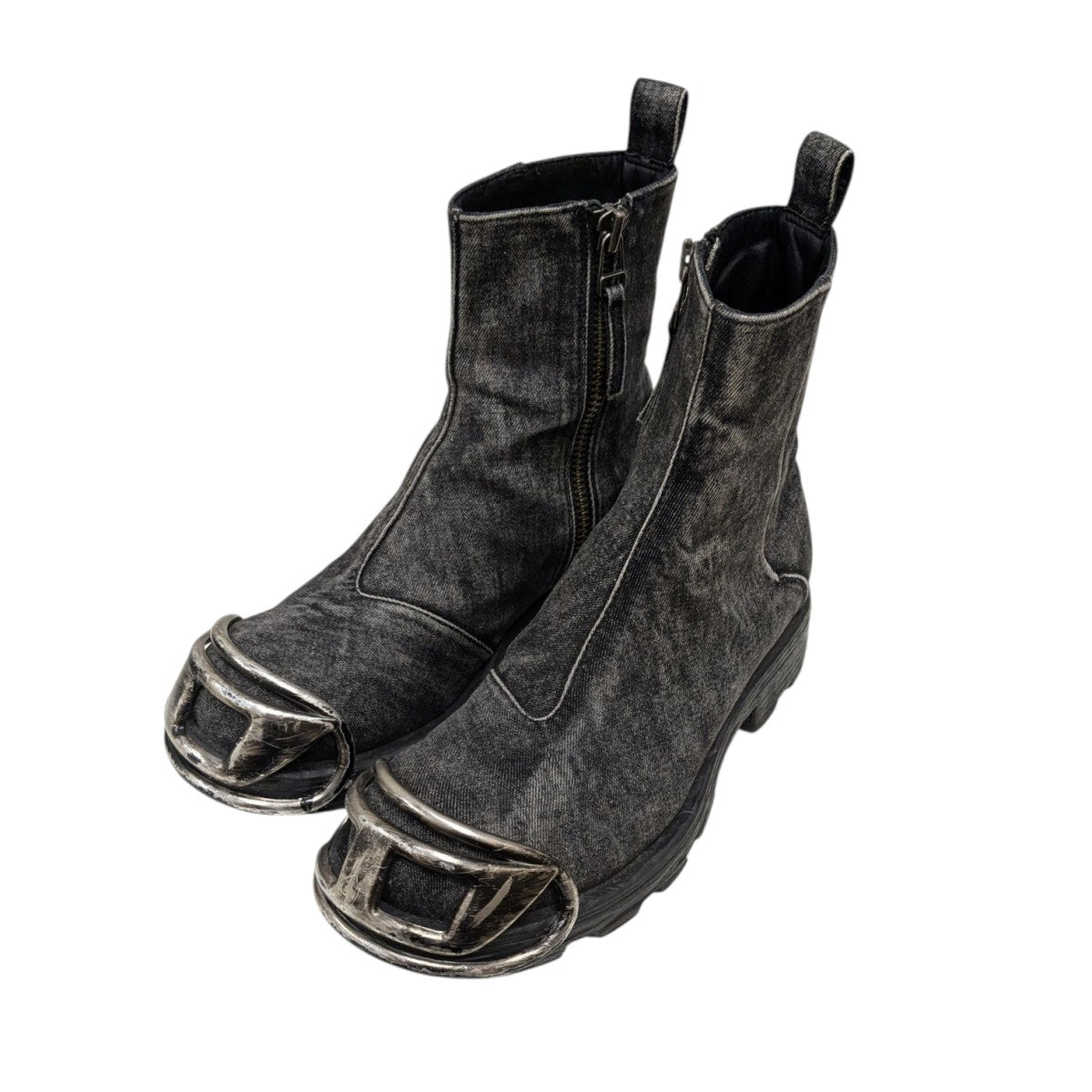 DIESEL D-HAMMER BT ZIP D BOOTS BLACK ブーツ D-HAMMER BT ZIP D D-Hammer-Leather Chelsea boots with Oval D