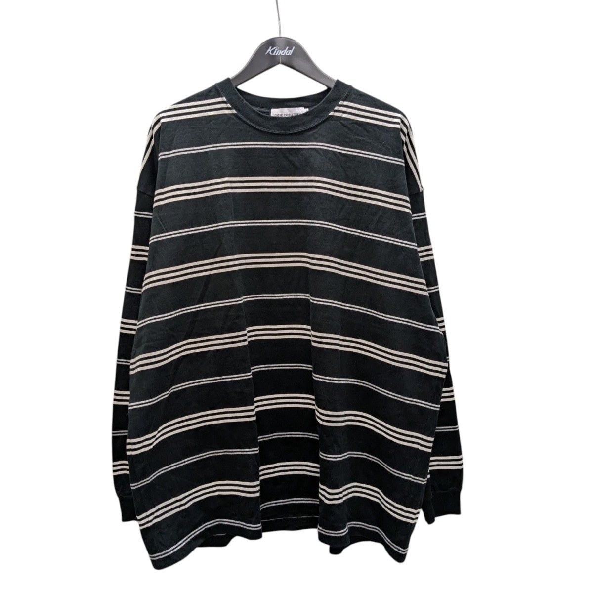 24aw COTTIE PRODUCTIONS 長袖カットソー ボーダー 黒×白 COOTIE PRODUCTIONS/Polyester Border L/S Tee（Black/White