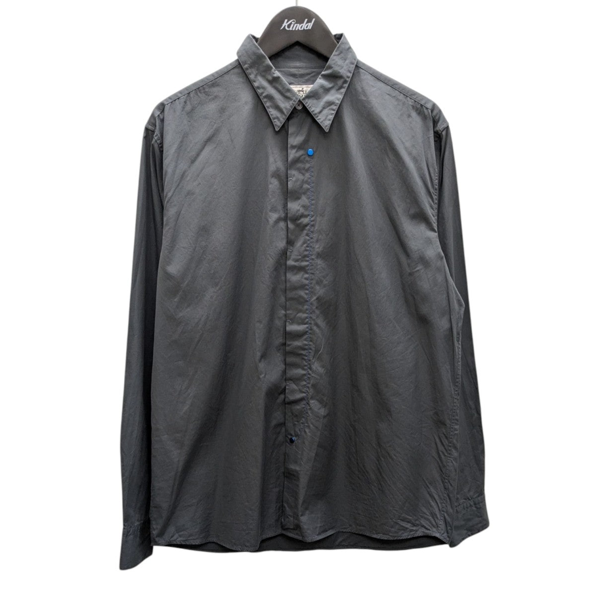 HERMES 長袖Tシャツ　グレー セリエボタン　サイズ40 クリーニング済 HERMES(エルメス) 比翼シャツ グレー サイズ 40｜【公式