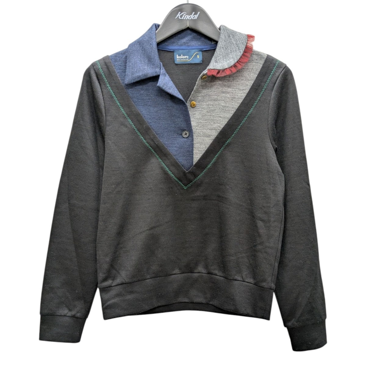 kolor 21AW サイズ5(XL) クレイジーパターン ドッキング ニット kolor 21AW サイズ5(XL) クレイジーパターン ドッキング ニット