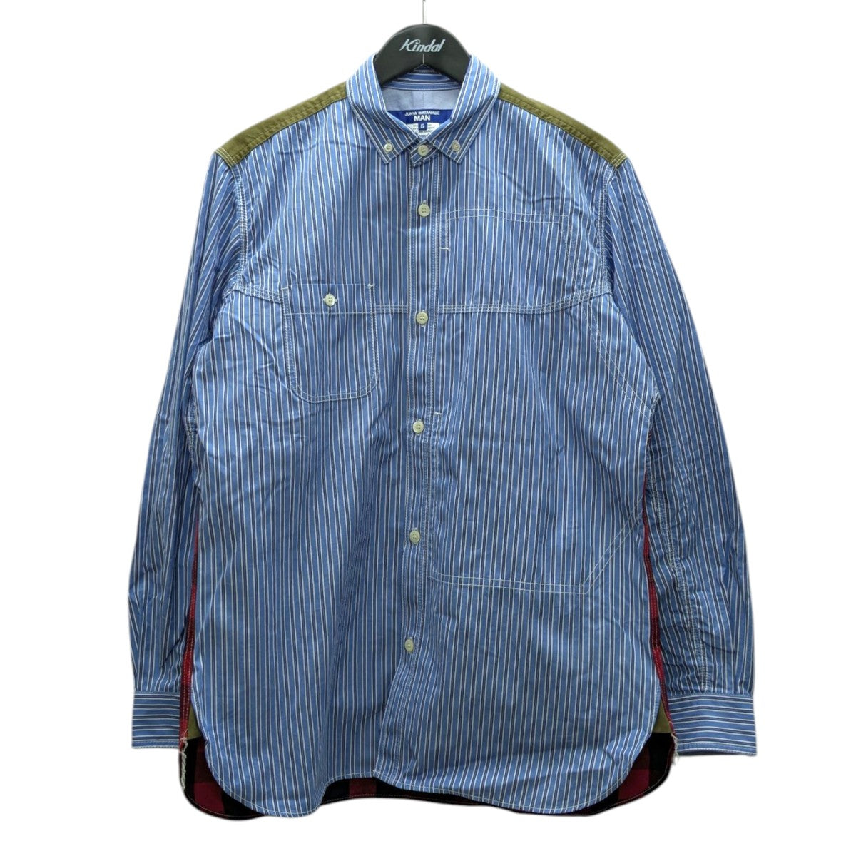 ジュンヤワタナベマン ミリタリーテイストテープ付き パッカリング長袖シャツ L 中古・古着通販】JUNYA WATANABE MAN (ジュンヤワタナベマン