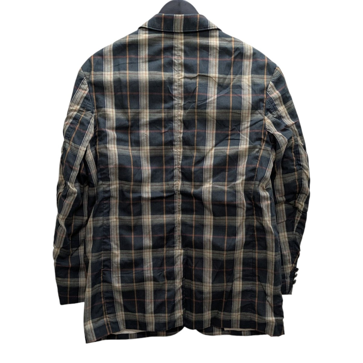 PLAID NOTCHED LAPEL SINGLE JACKET チェックテーラードジャケット