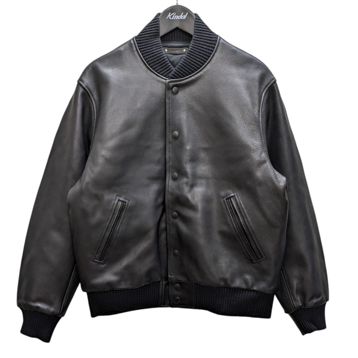 MINEDENIM スタジャン ブラック MINEDENIM - Wool Meiton ＆ Leather Studium Jamper （BLT