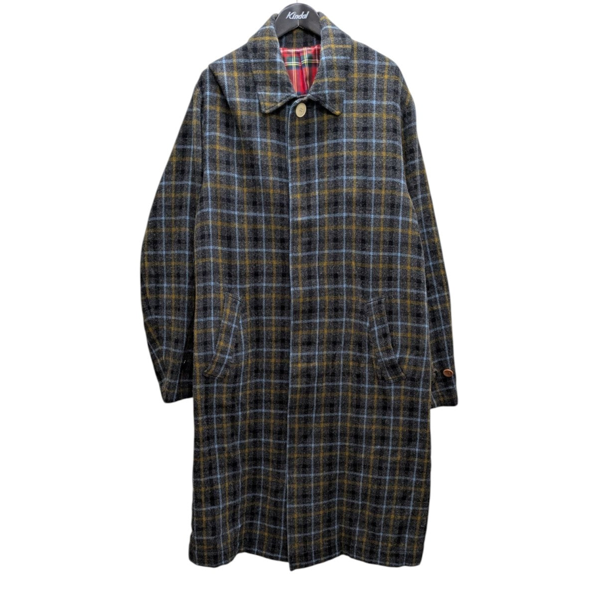 UNDERCOVER PAPERDOLL期 メンズ 切り替えスウェットコート UNDERCOVER(アンダーカバー) チェック 背面切り替え縮絨チェック