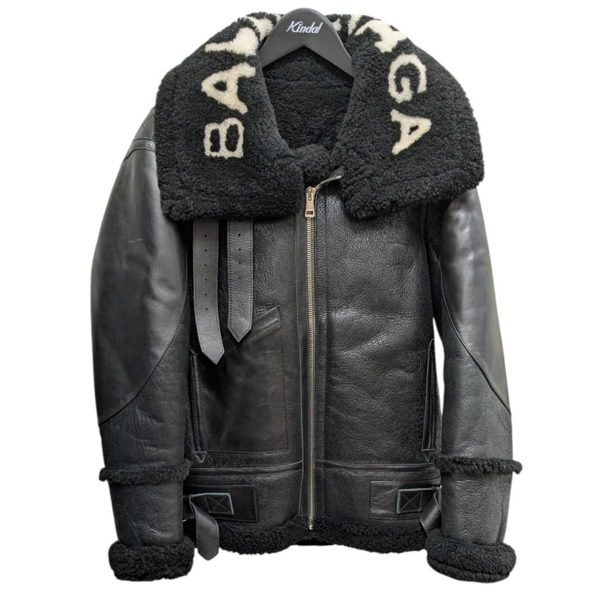 BALENCIAGA(バレンシアガ) ロゴムートンジャケット 436548 ブラック 