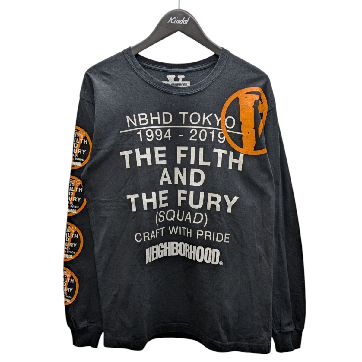 NEIGHBORHOOD×VLONE ロングスリーブカットソー ブラック サイズ S