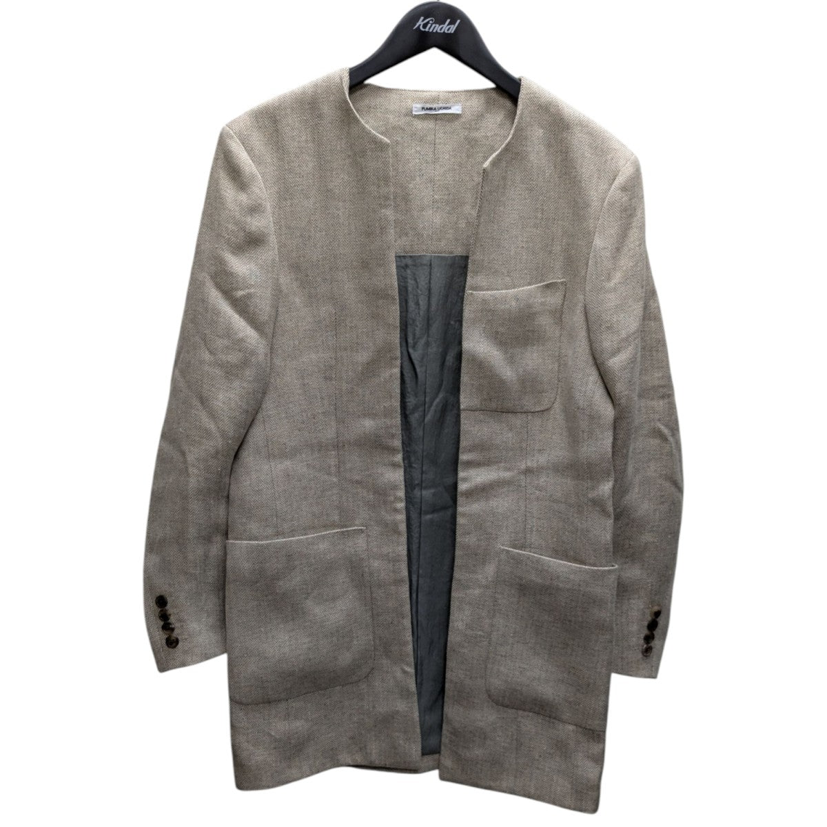 FUMIKA UCHIDA(フミカウチダ) HEMP SUITING COLLARLESS JACKET カラー