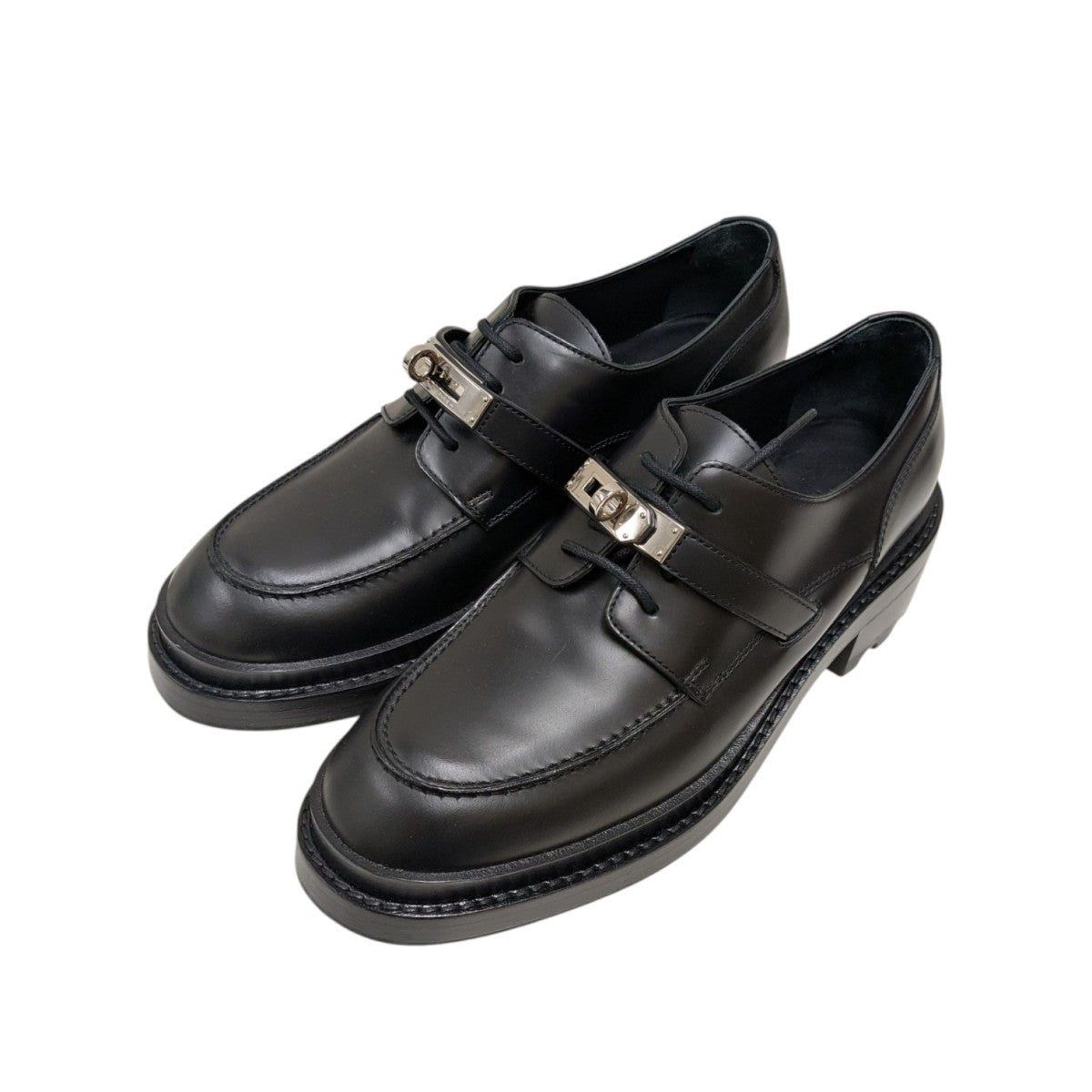 HERMES ローファー ファースト HERMES(エルメス) first oxford shoeレザーシューズ ブラック サイズ