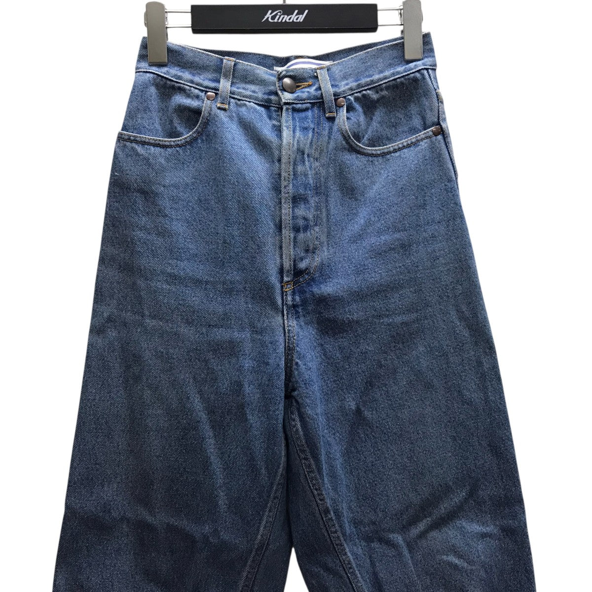 Cristaseya Bleached denim high-waisted jeansハイウエストワイドデニムパンツ 古着・中古-2枚目のアイテム画像