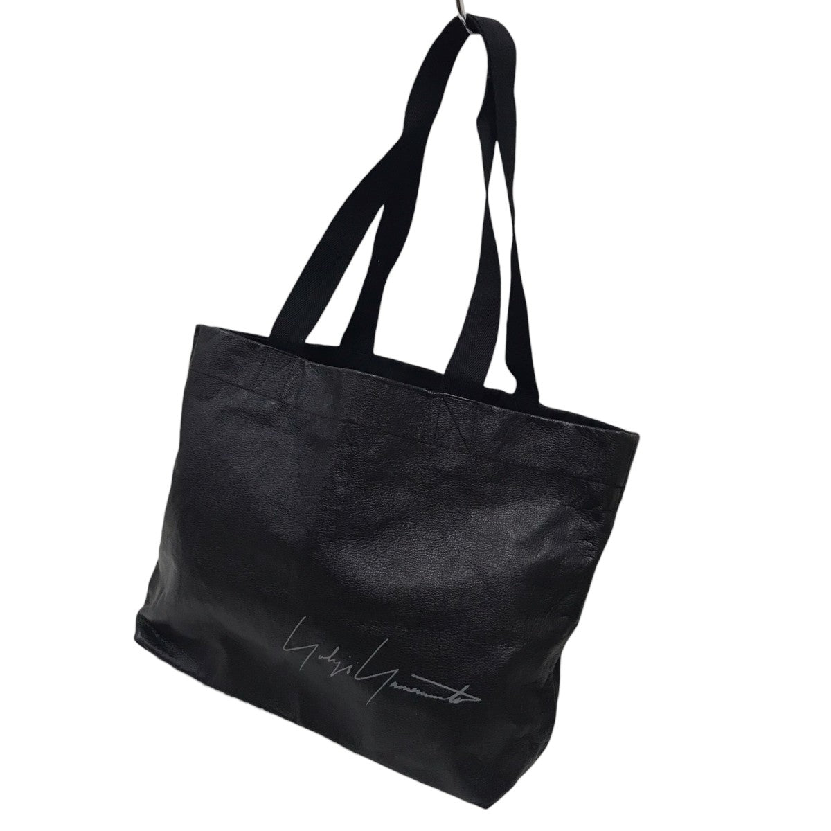 Yohji Yamamoto 黒レザートートバッグ 中古 男女兼用本日限定価格 YOHJI YAMAMOTO(ヨウジヤマモト) レザートートバッグ ブラック｜【公式