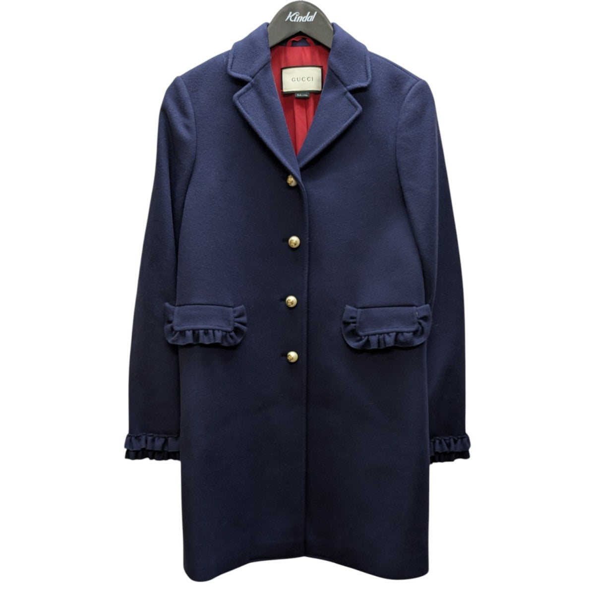 GUCCI(グッチ) フリルデザインコート 436201 ネイビー サイズ 2