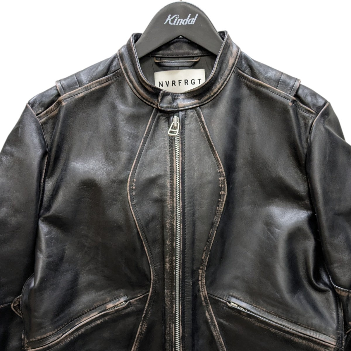 【DISTRESSED LEATHER MOTORCYCLE JACKET】 レザージャケット