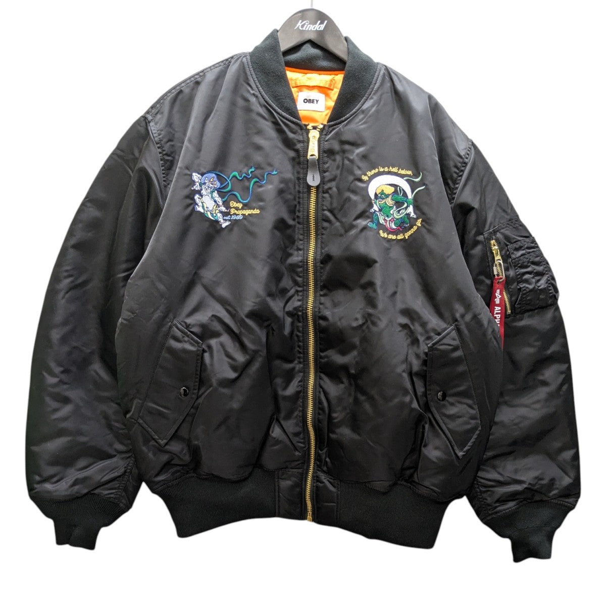 N*7様 アオドレス AODRESS【リバーシブルジャケット】 OBEY×ALPHA INDUSTRIES 25AWWELCOME TO JAPAN 2026 MA-1 - Black