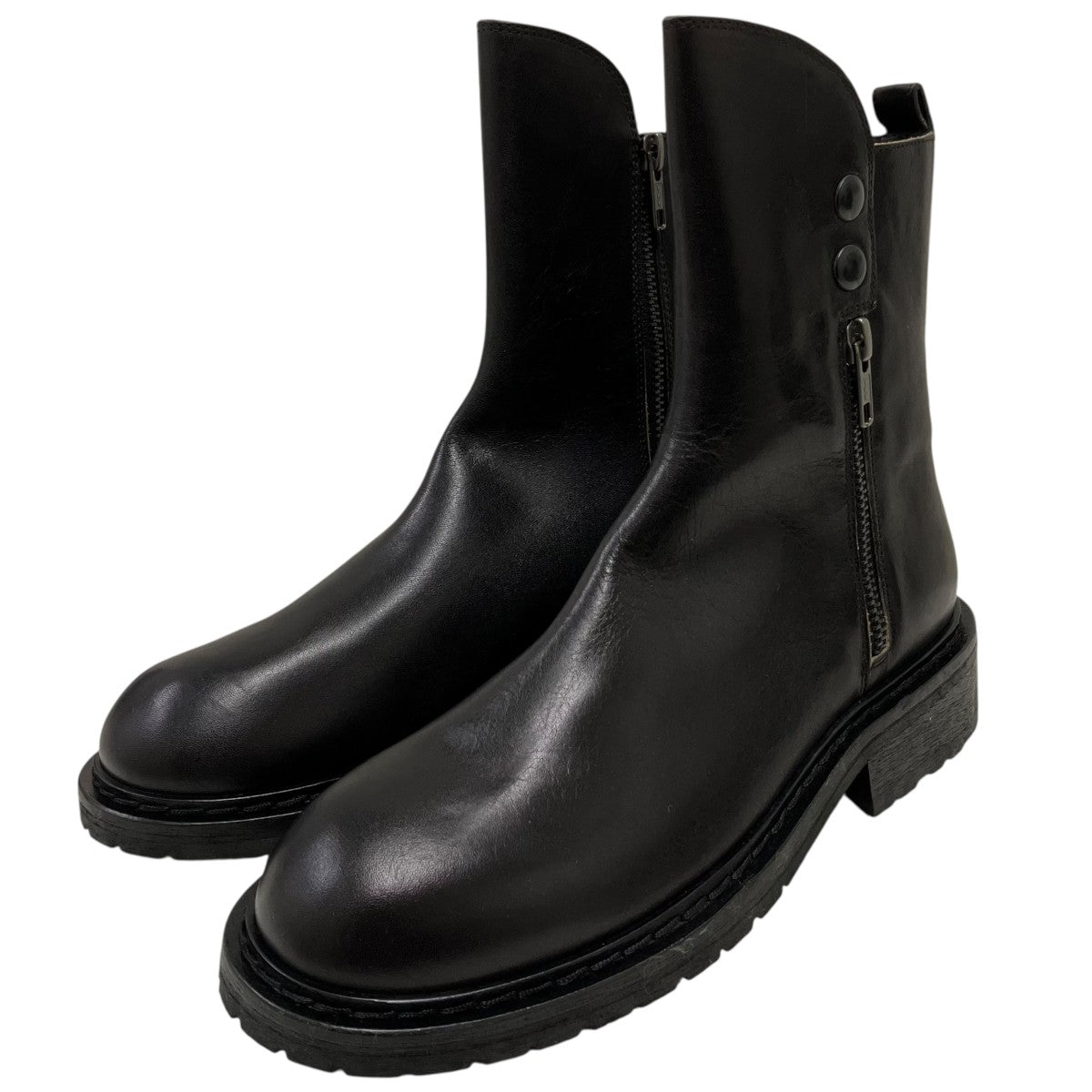 ANN DEMEULEMEESTER ブーツ 未使用 37ハーフ ANN DEMEULEMEESTER(アンドゥムルメステール) サイドジップブーツ