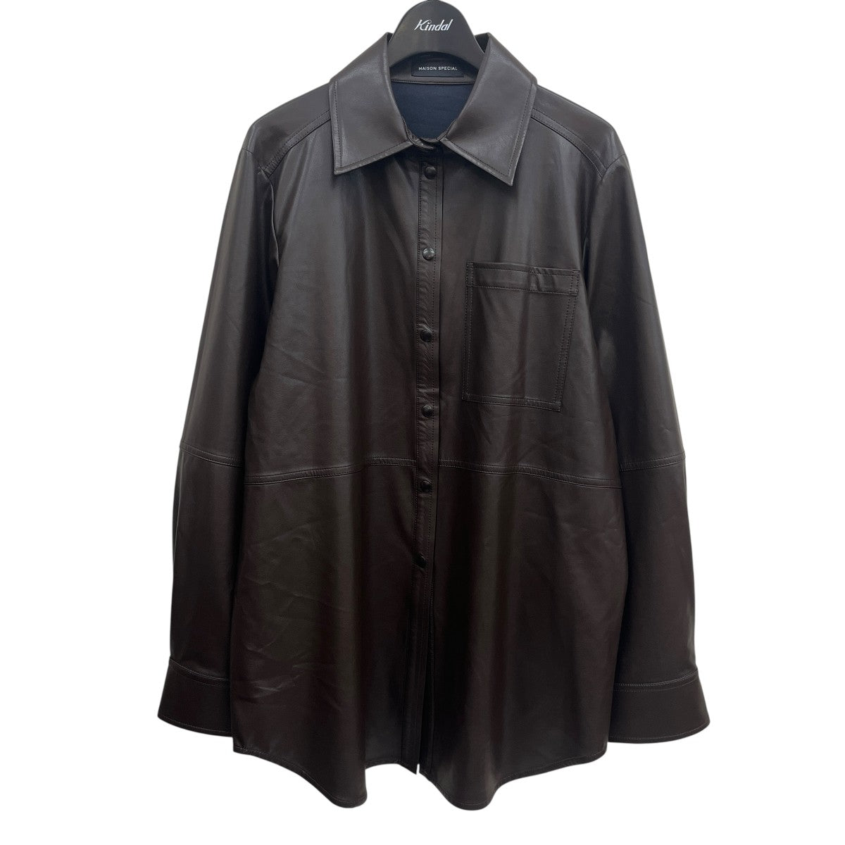 MAISON SPECIAL(メゾンスペシャル) Vegan Leather Tie Shirtフェイク