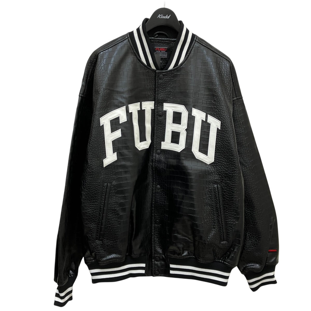 FUBU 【PYTHON ECO LEATHER VARSITY JACKET】フェイクレザージャケットFAM-42306 古着・中古-1枚目のアイテム画像