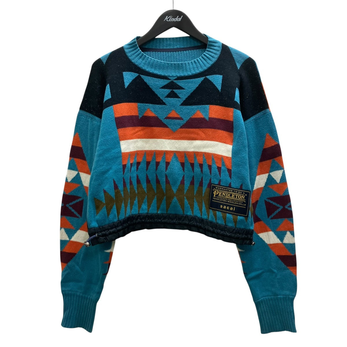 sacai×PENDLETON ネイティブ柄ニット 19-04241 ブルー サイズ 1