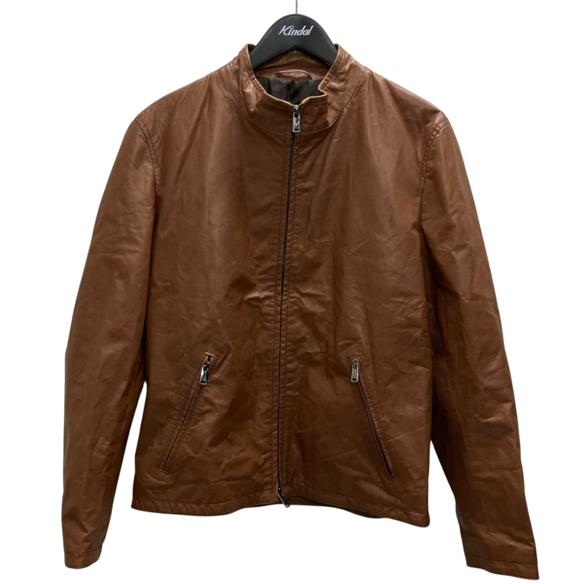 OLIVIERI オリヴィエリ　ラムレザージャケット　シングルレザージャケット olivieri(オリヴィエリ) レザージャケット ブラウン サイズ 42｜【公式