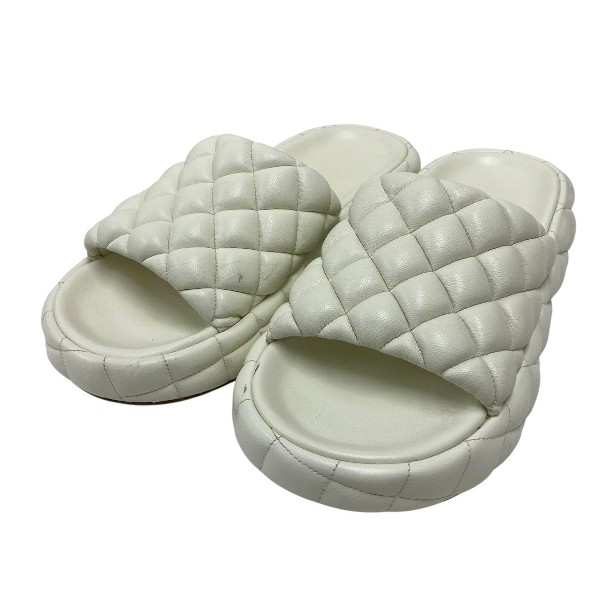 BOTTEGA VENETA(ボッテガヴェネタ) レザーサンダル アイボリー サイズ 
