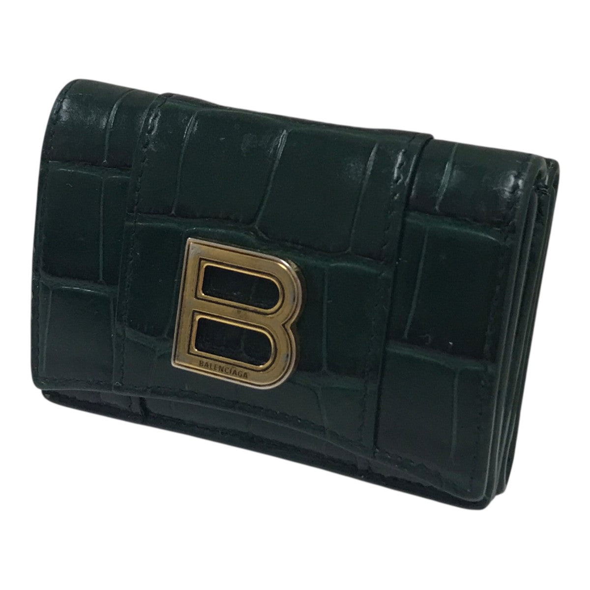 BALENCIAGA ダークグリーン 三つ折り財布 BALENCIAGA(バレンシアガ) 3つ折り財布 - グリーン×ゴールド｜【公式