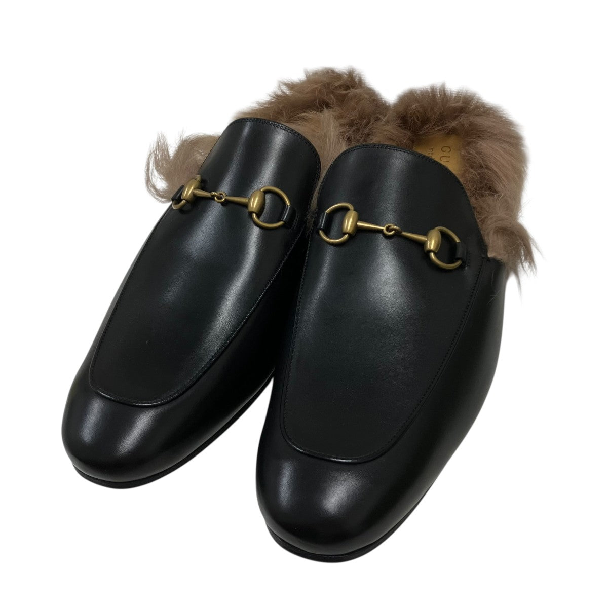 GUCCI(グッチ) プリンスタウンレザースリッパ 397647 ブラック サイズ