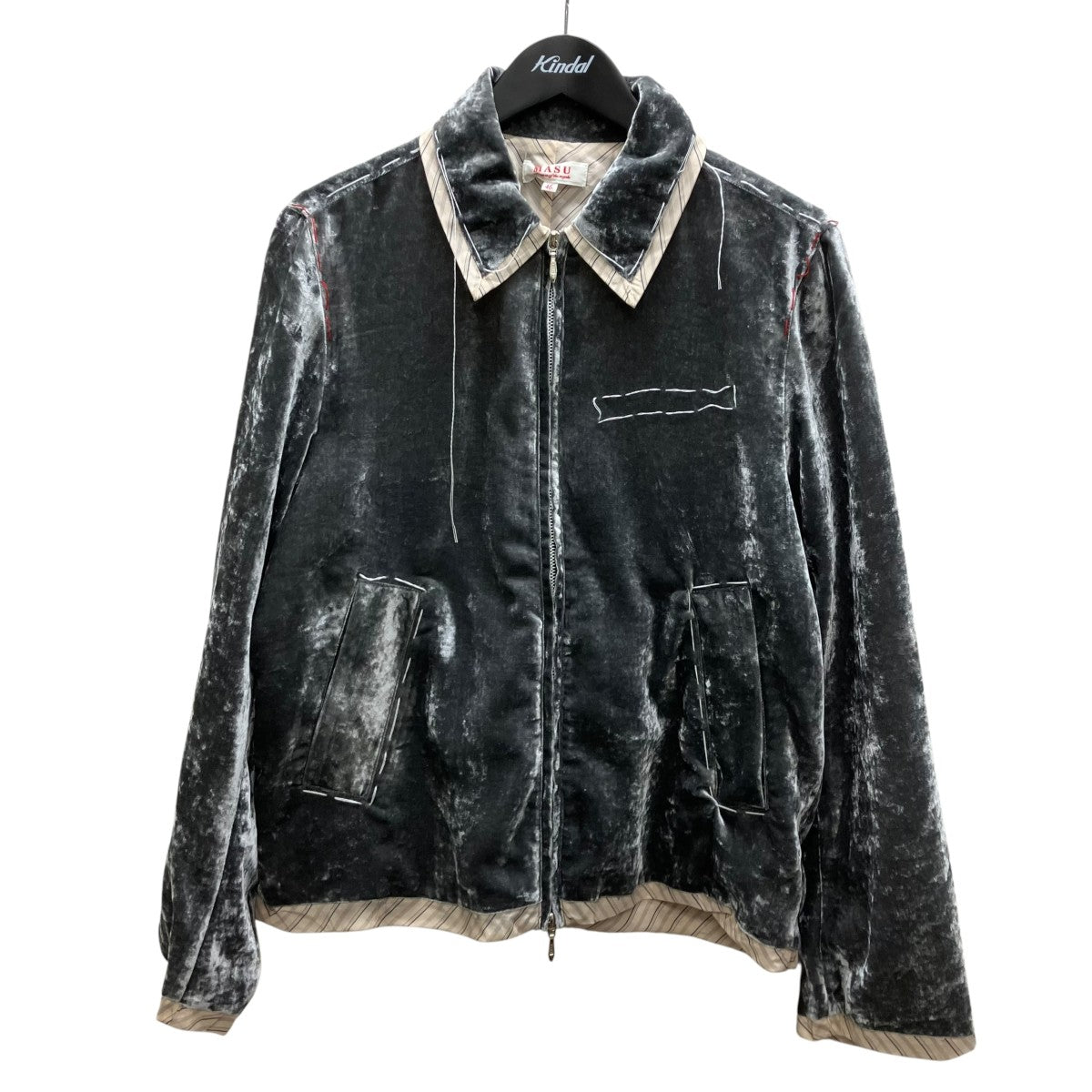 中*げ様 masu 26SS UNEVEN VELVET JACKET MASU(エムエーエスユー) 26SS UNEVEN VELVET JACKE ジップアップ