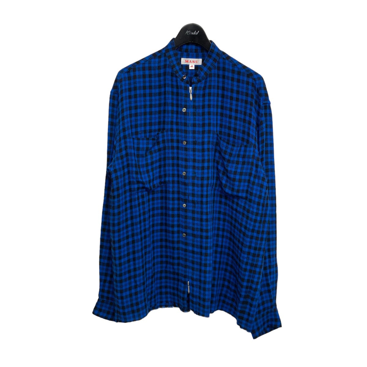 MASU(エムエーエスユー) 2023SS 「ZIP-UP PLAID SHIRT」 バンドカラーシャツ MMSS-SH0223 ブルー サイズ  15｜【公式】カインドオルオンライン ブランド古着・中古通販【kindal】