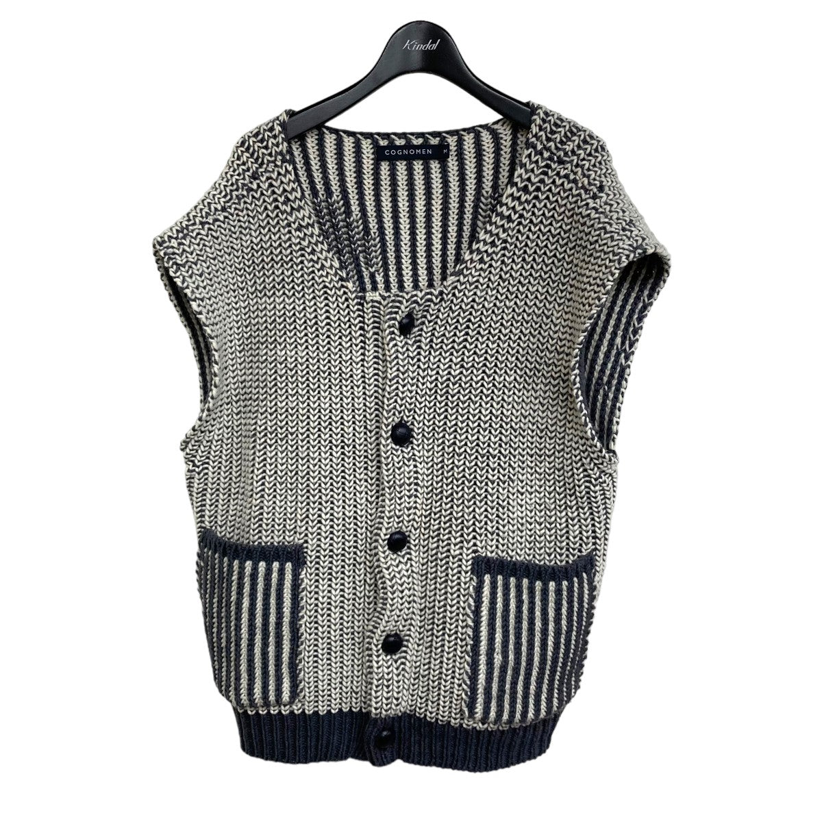 COGNOMEN(コグノーメン) 「HALF CARDIGAN STITCH KNIT VEST」 ニットベスト BN KN U05 グレー サイズ  15｜【公式】カインドオルオンライン ブランド古着・中古通販【kindal】