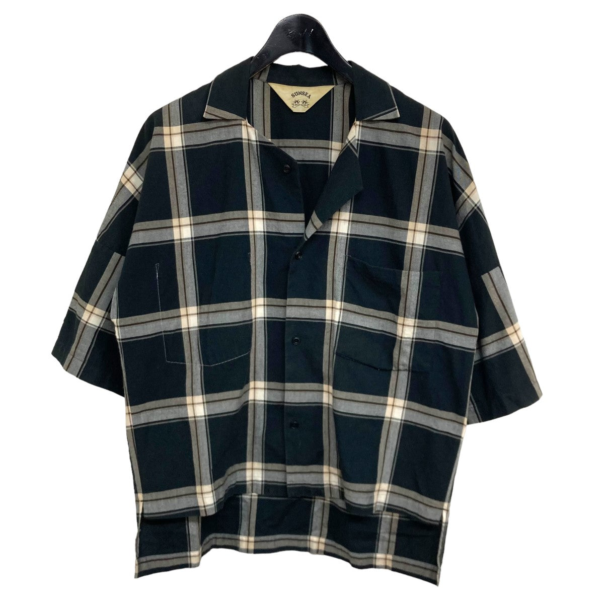 SUNSEA(サンシー) 17SS「Check Fried Shrimp Shirt」半袖シャツ17S17 17S17 ブラック サイズ  M｜【公式】カインドオルオンライン ブランド古着・中古通販【kindal】